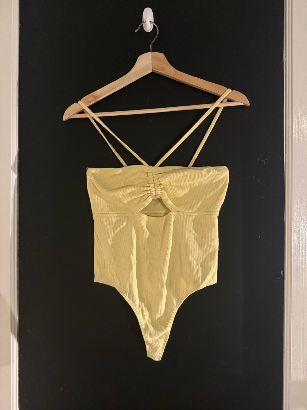 Yellow Double-Strap One-Piece Bodysuit